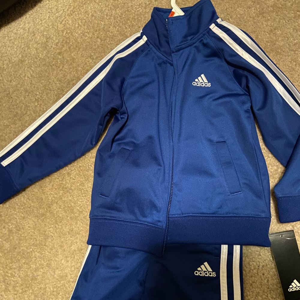Blue Adidas Jacket Set